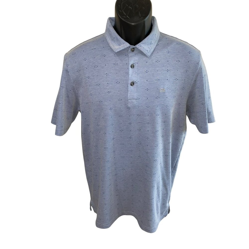 Travis Mathew Mens Blue Dot Polo Shirt M